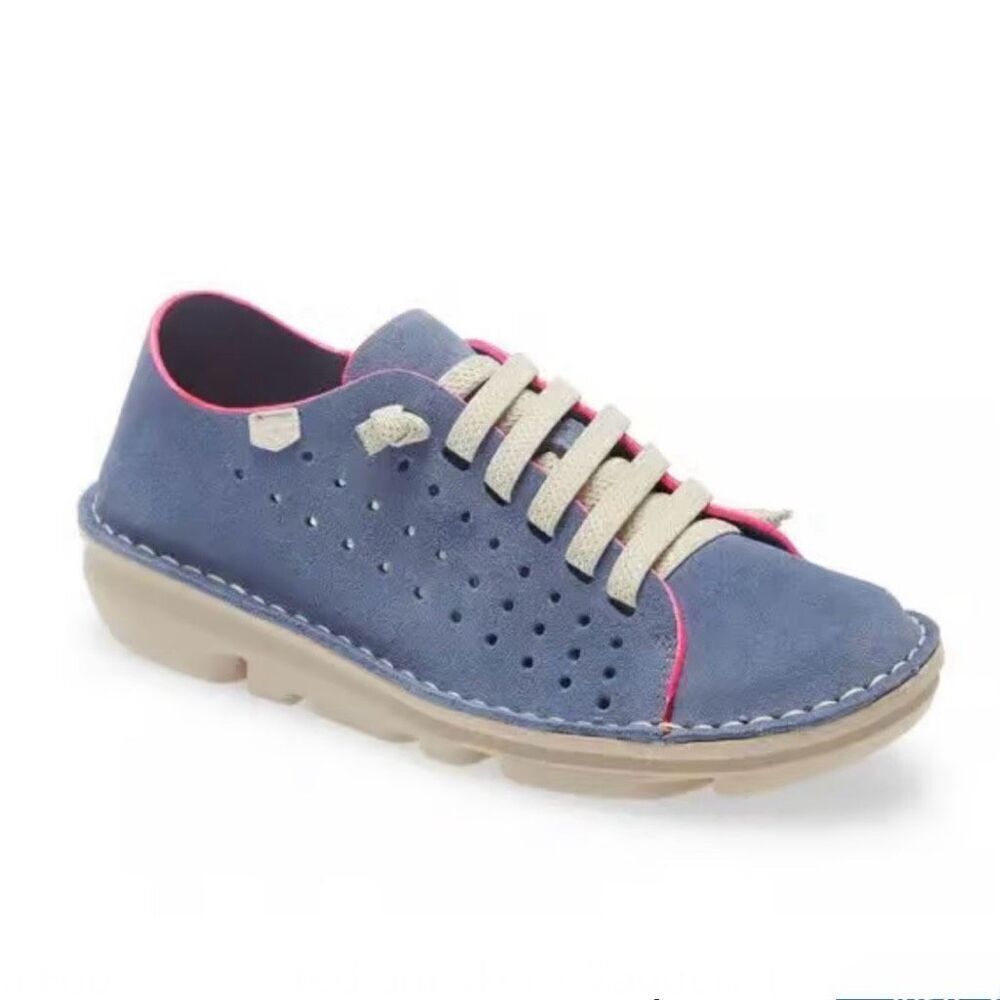 Casual Blue Suede Lace-Up Women's Sneaker